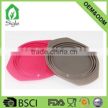 Ultra Durable Silicone Expandable Collapsible Foldable Travel Bowl Dish With Handle photo-3