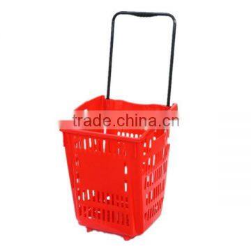 RH-BPR52 Red Color 52L Plastic Rolling Basket