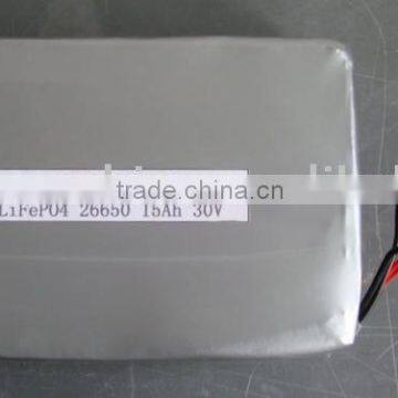 Rechargeable LiFePO4 30V 15Ah battery