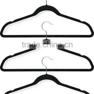 Black Flocked Suit Hanger for Clothes photo-2