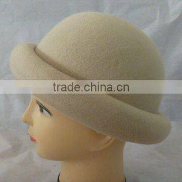 2012winter fashion women wool felt roll brim hat