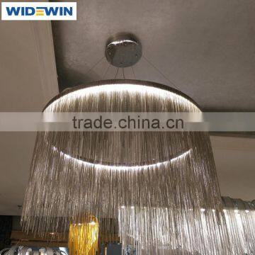 Hotel Decorative Chandelier Lights Gold Sliver Aluminum Chain Chandelier