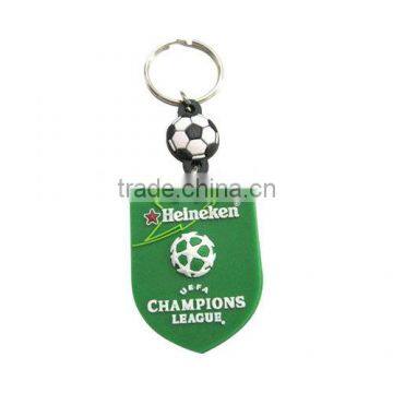 Soft pvc rubber football club keychains