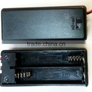 1Pc Battery Holder Box Case with ON/OFF Switch and Cover for 2AAA Batteries