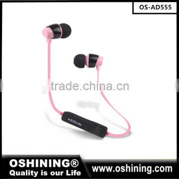 Wholesale promotional Shenzhen stereo bluetooth earbuds bluetooth 4.1 version earphone (OS-AD555)