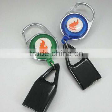 Newest badge holder Pull reel with lighter holder lighter leash with any logo