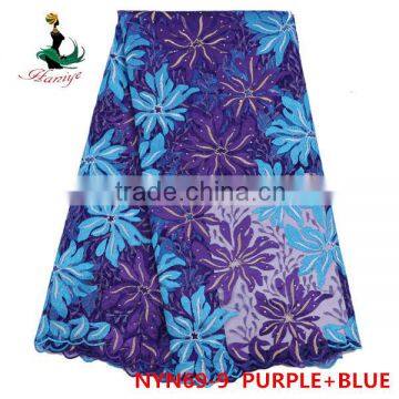 2016 Haniye African Latest Embroidery Tulle Lace Fabric Nigeria French Net Lace Fabric for Dresses/NYN69 photo-6