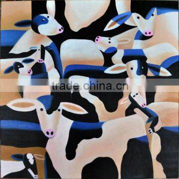 Framed Animal Oil Painting