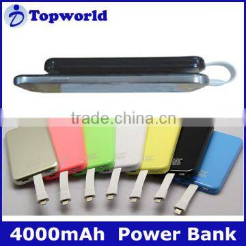 Latest Dual Output 4000mAh Sucker Power Bank For Mobile Phone For Ipad/Tablets by Factory Price OEM Provide Custom Logo