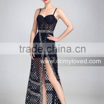 long dress hot sexy girls night dress beaded dress black dress lady dress night dress fancy dress DFD644