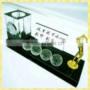 Unique Metal Crystal Golf Office Gifts Set For Business Souvenirs