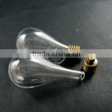 50x25mm water drop shape vial glass bottle with 4mm open month in bronze cover DIY pendant charm supplies 1810297