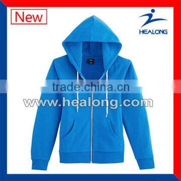 wholesale custom blue color cheap plain hoodies