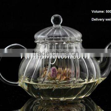 Hot Product Heat Resistant Borosilicate Squash Shape glass teapot/tea pot