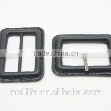 Inner Size 4.1 CM*2.6 CM cm Black Real Leather Buckles Buttons With Metal Pin photo-2