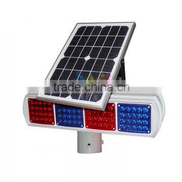 New design red blue module led flashing warning solar traffic signal light