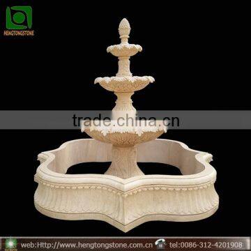 Hand Carved 3 Tiers Marble Water Fountain