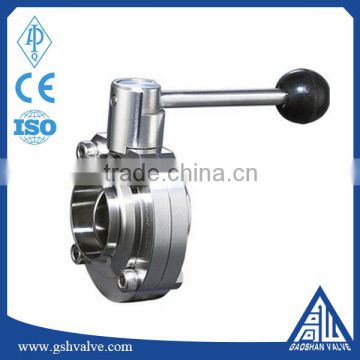 stainless steel sanitary butt welding type butterfly valve