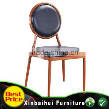 hotsale aluminum round back hotel banquet chair in wood look