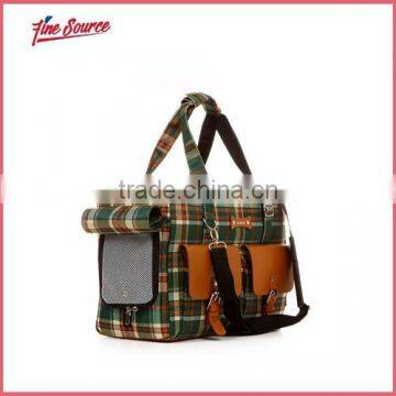 High Quality Plaid Pet Bag Outdoor Dog Bag