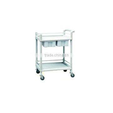 hospital Double Layer ABS plastic Medical Trolley