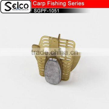 Carp fishing tackle Rectangle plastic cage feeder with lead sinker