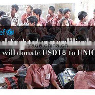 You buy a carbon clean machine, we donate 18 dollars to the UNICEF