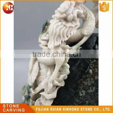 Oriental Treasure Natural High Quality White Jade Carve Dragon photo-2