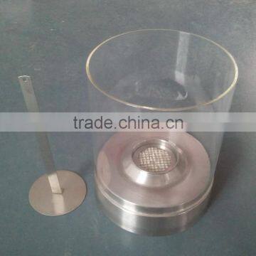 Stainless Steel Bio Fuel Fireplace With Clear Borosilicate Glass Tube