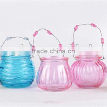 decorative hanging glass lantern with painting