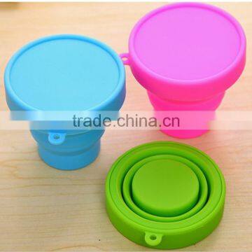 Fashion heat-resistant silicone foldable cup/ silicone collapsible custom foldable cup/portable silicone cup