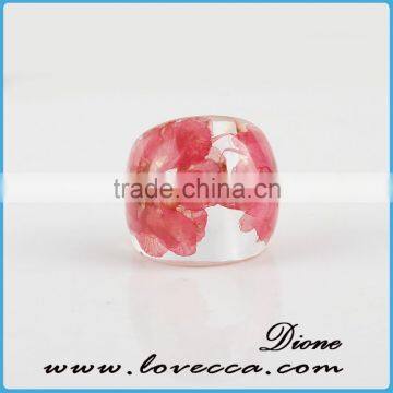 Rose Flower Resin Ring Newest Deisgn Clear Resin Rings Jewelry photo-2