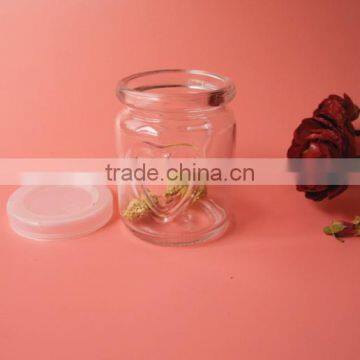 Concise Table Use Heart Belief Glass Jam Jar With Lid photo-3