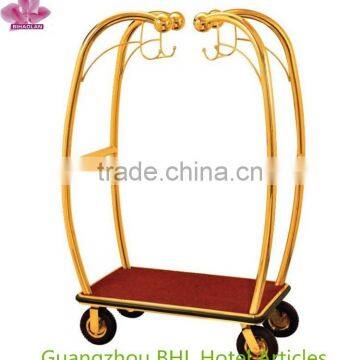 High quality stainless steel hotel luggage cart BY-385