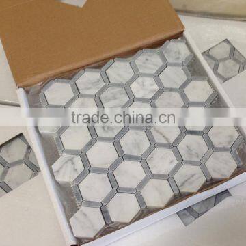 MM-CV233 Wholesale Interior Design Natural Stone Hexagonal Mosaics and Tiles photo-2