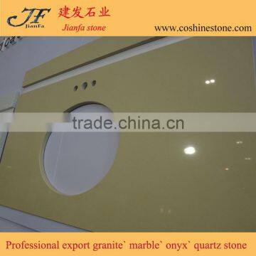 Man made wholesale artificial beige quartz stone vanity top