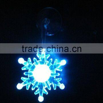 Acrylic LED RBG Flashing Snowflake With Sucker Suction Cup Ornament photo-4