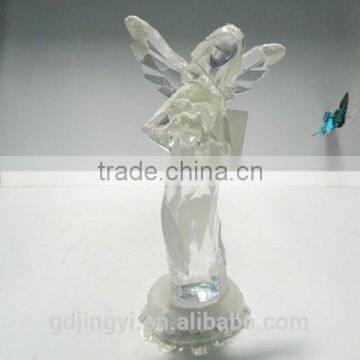 4.5V LED Light Acrylic Snow Holding Heart Angel for Valentines Decoration photo-3