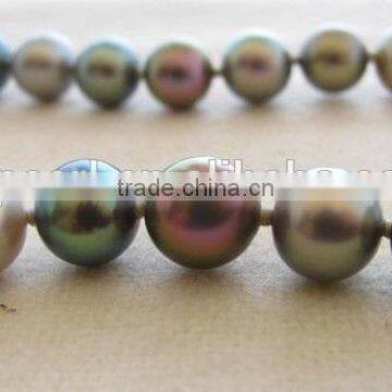 Fashionable 9-10 mm Peacock Green Freshwater Pearl Necklace photo-2