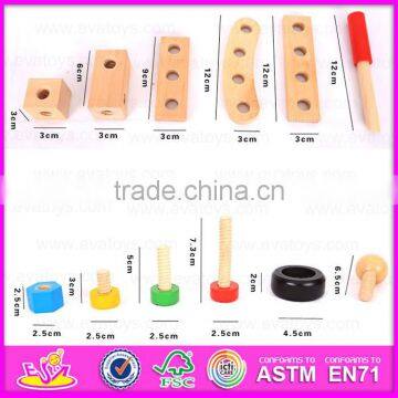 2015 Funny Play Wooden Montessori DIY Screws Toy,Wooden Kids Toy Screw Nut Combination,Wholesale Cheap Wooden Screws Toy W03C012 photo-6