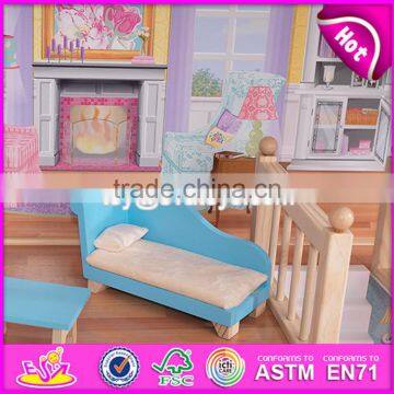 New Design Luxurious and Attractive 34 Furniture Pieces Girls Wooden Doll House Toys W06A217 photo-2