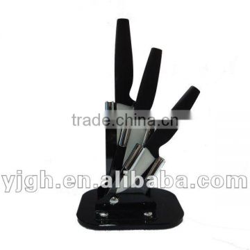 3 pieces ceramic kitchen knife set with Arylic block