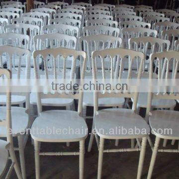 White Wood Napoleon Wedding Chairs With PVC Cushion Pad for Sale photo-3