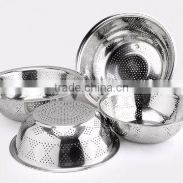 Vegetables Basin Stainless Steel Pots Vegetables Drain Basket Cooking Vegetables Basket Fruit Bowl 28cm photo-5