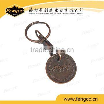 Metal trolley coin keychain for super market