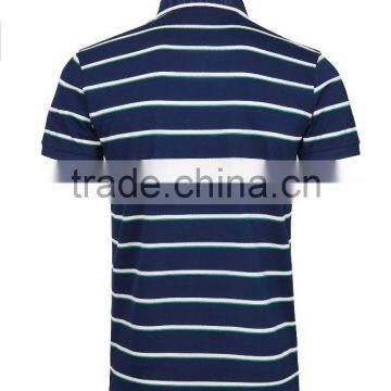 Men 100%cotton Vertical Striped Men's Polo Shirt photo-4