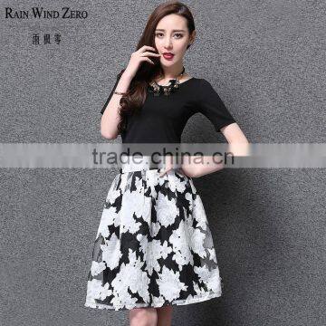 2015 summer new apparel A-line skirt full printing dresses apparel dress up games for girls