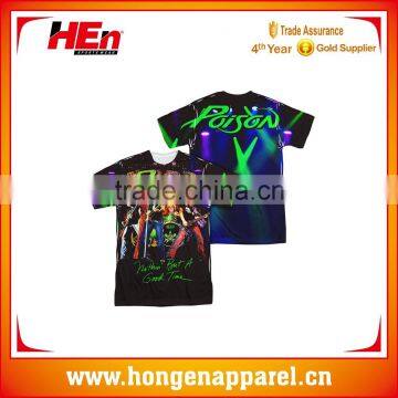 Hongen apparel China wholesale custom men's t shirt design summer sublimation 3D t shirt manufacturing 2016