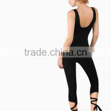 2017 Women Sexy Black Latex Catsuit With Ankle Wrap LC8249 photo-5