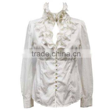 Women Latest Blank Shirt Design New Model Ladies Short Long Sleeve Plain Dyed Daily White Blouse photo-2